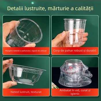Set de tacâmuri de unică folosință pentru masă: set de patru piese cu boluri și bețișoare, plastic dur îngroșat, de înaltă calitate aeronautică, pentru picnic, grătar și uz casnic