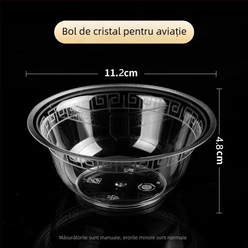 Set de tacâmuri de unică folosință pentru masă: set de patru piese cu boluri și bețișoare, plastic dur îngroșat, de înaltă calitate aeronautică, pentru picnic, grătar și uz casnic