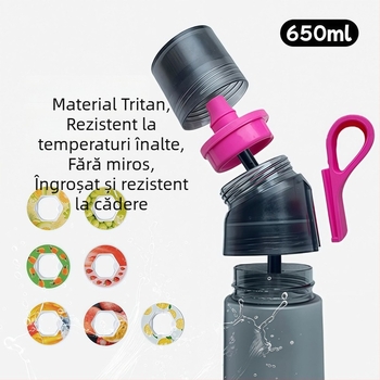 AirUp a doua generație bidon sport pentru apă cu capac înclinat, finisaj mat, apă cu aromă, Space Cup