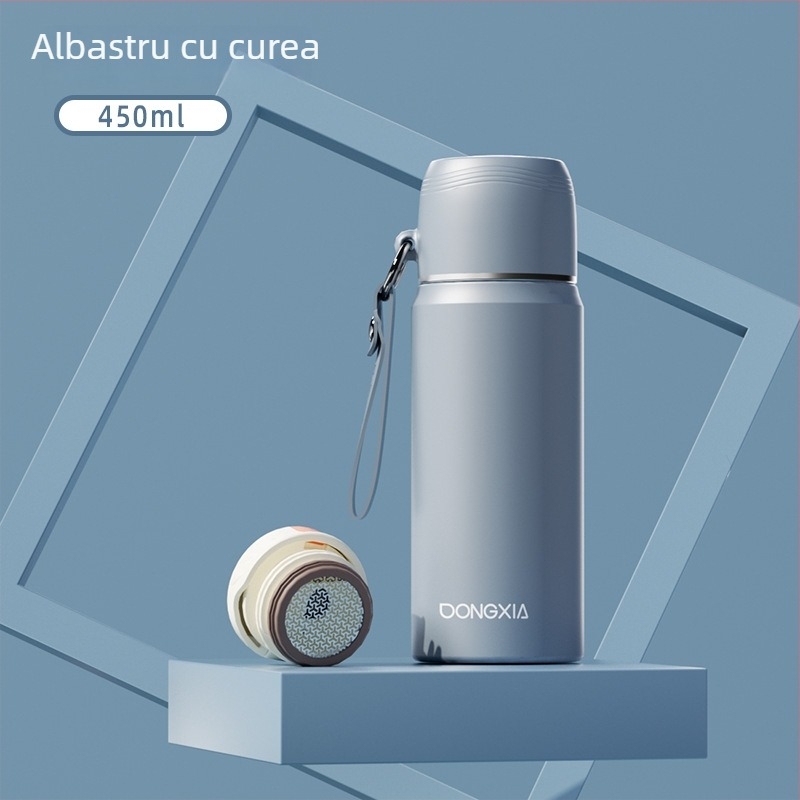 Termos din oțel inoxidabil 316, de înaltă calitate pentru alimente, cu formă de glonț, portabil, cu mâner și logo personalizat