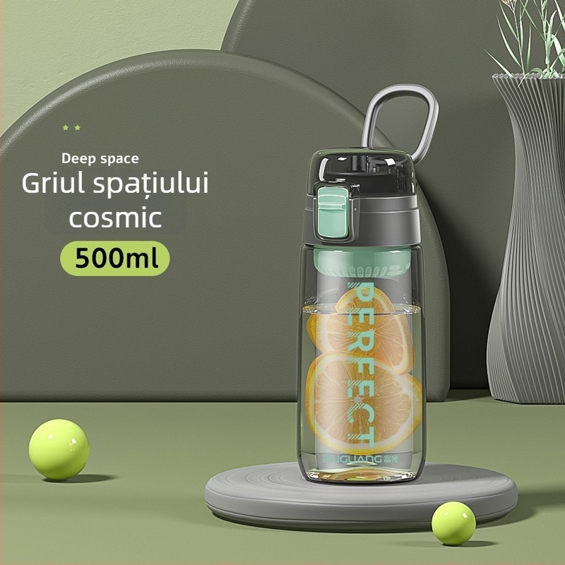 Fuguang PC pahar de apă, vară, exterior, capacitate mare, durabil pentru copii și elevi, stil sport, pahar din plastic cu compartiment pentru ceai