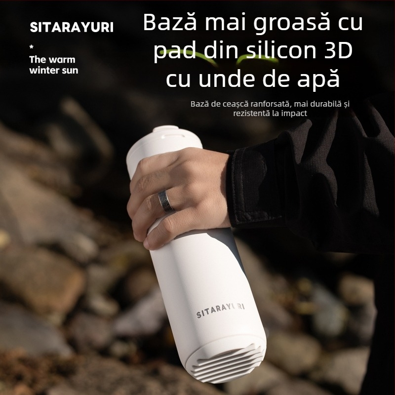 Cană izolată din oțel inoxidabil 304, pentru exterior, design minimalist, capac rotativ