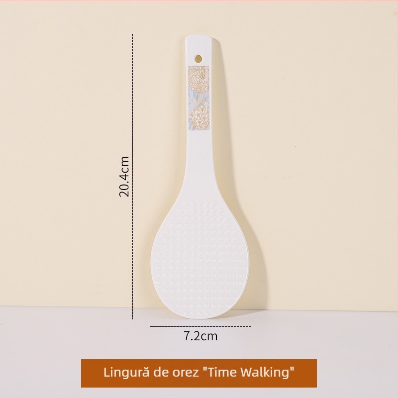 Lingură pentru orez din ceramică, emailată sub glazură, antiaderentă și ușor de curățat, stil lux discret pentru masă
