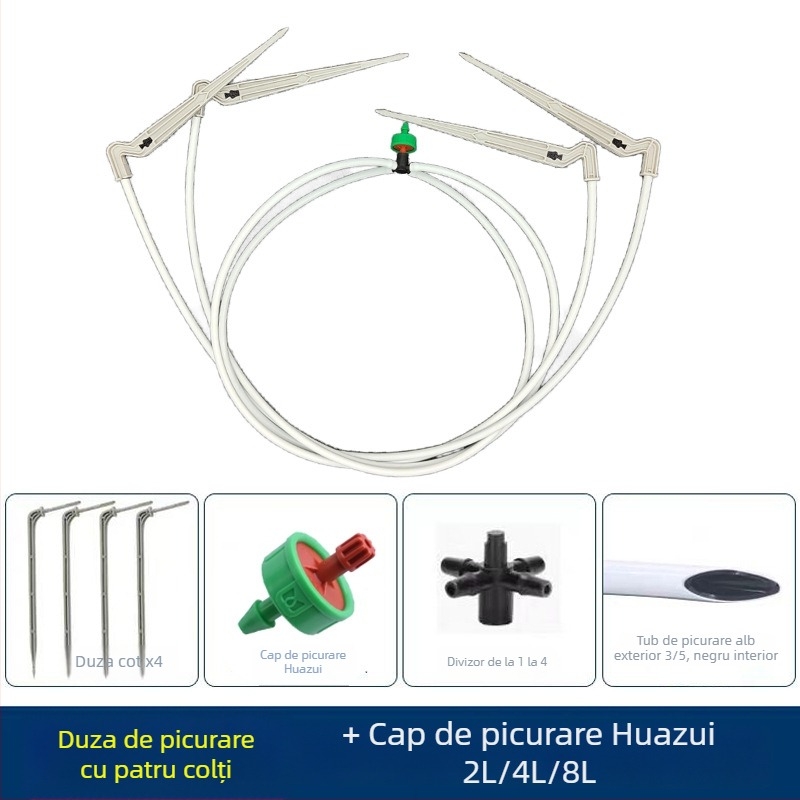 Set de irigare prin picurare cu stabilizator de flux pentru afine, lungimi 40–80 cm, incluse țevi capilare