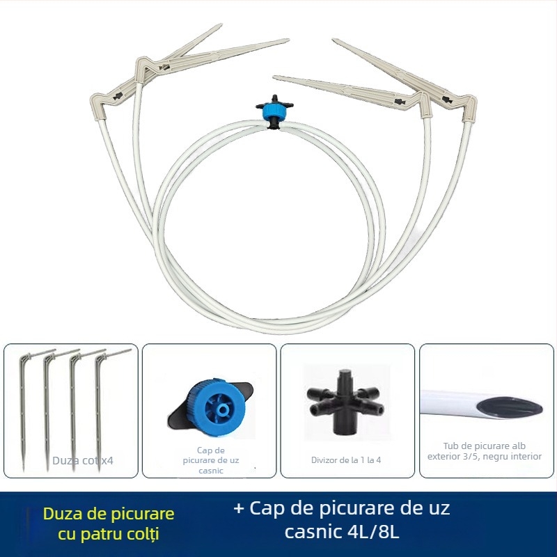 Set de irigare prin picurare cu stabilizator de flux pentru afine, lungimi 40–80 cm, incluse țevi capilare