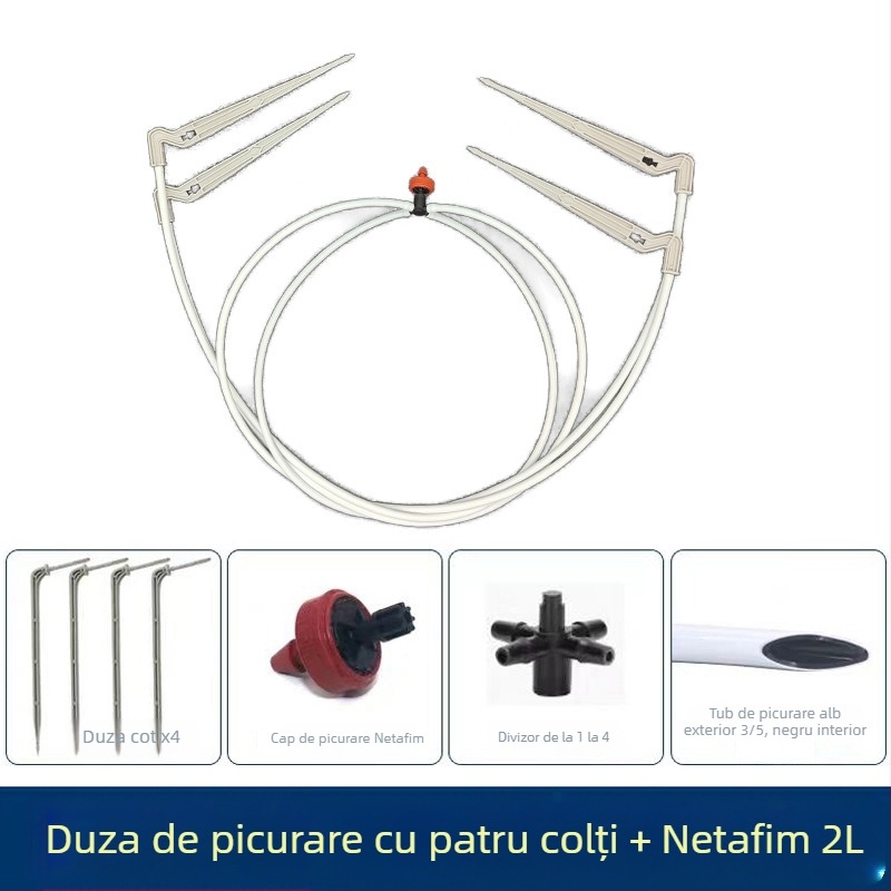 Set de irigare prin picurare cu stabilizator de flux pentru afine, lungimi 40–80 cm, incluse țevi capilare