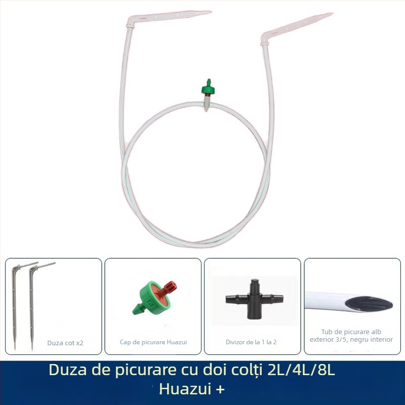 Set de irigare prin picurare cu stabilizator de flux pentru afine, lungimi 40–80 cm, incluse țevi capilare