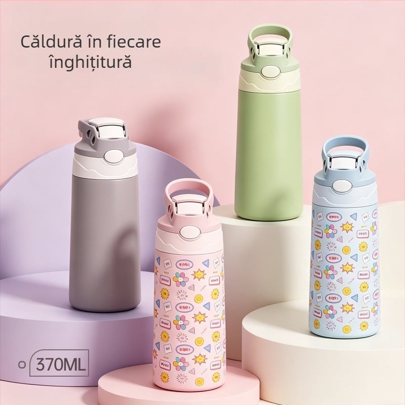 Space Flask din oțel inoxidabil 304 pentru femei – termos de exterior portabil, cu mâner