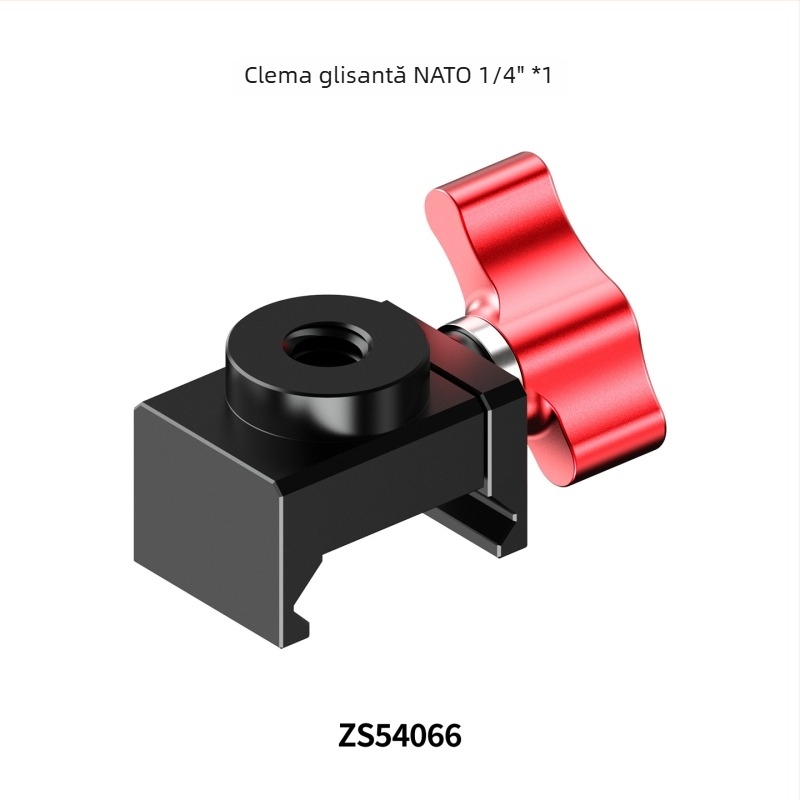 Cage DSLR cu montaj universal de 1/4 inch, clemă pentru șină NATO și adaptor de șină pentru stabilizatoare DJI RS5/RS4