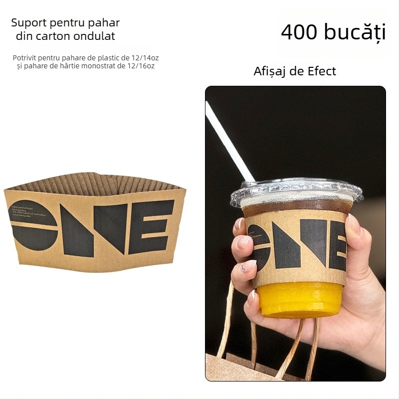 Geantă tote din hârtie kraft pentru cafea și ceai cu lapte, pentru un singur pahar sau două pahare, pentru luat la pachet