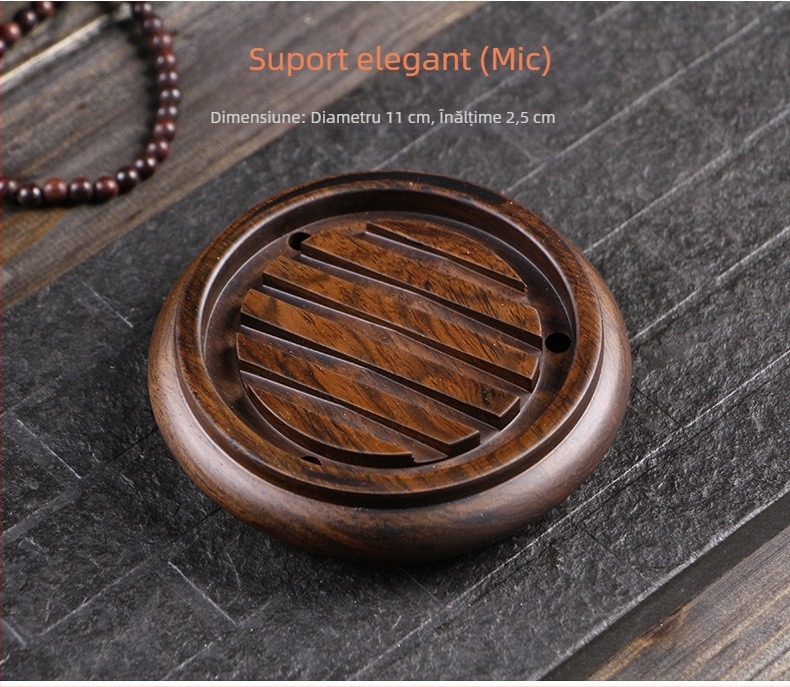 Suport pentru ceainic din abanos, tavă uscată pentru infuzare, accesorii de ceai în stil chinezesc cu izolație termică