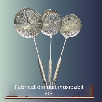 Lingură-colander din oțel inoxidabil 304, mâner îngroșat, pentru uz casnic, filtrare în oală și strecurare de tăiței