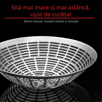 Lingură-colander din oțel inoxidabil 304, mâner îngroșat, pentru uz casnic, filtrare în oală și strecurare de tăiței