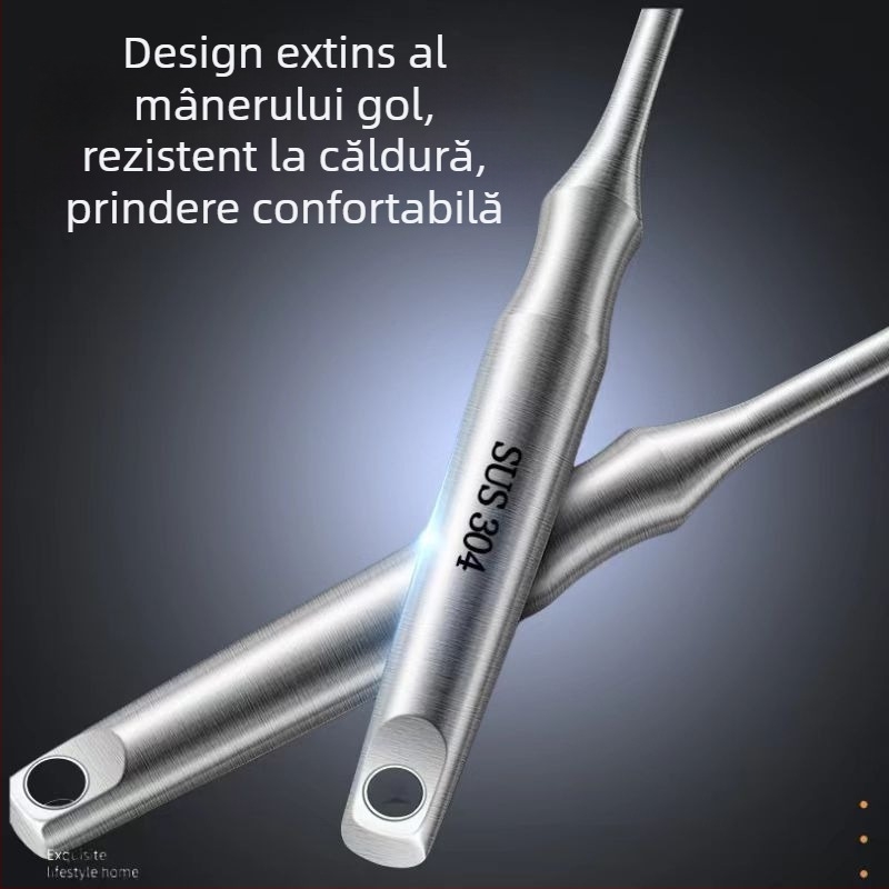 Lingură-colander din oțel inoxidabil 304, mâner îngroșat, pentru uz casnic, filtrare în oală și strecurare de tăiței