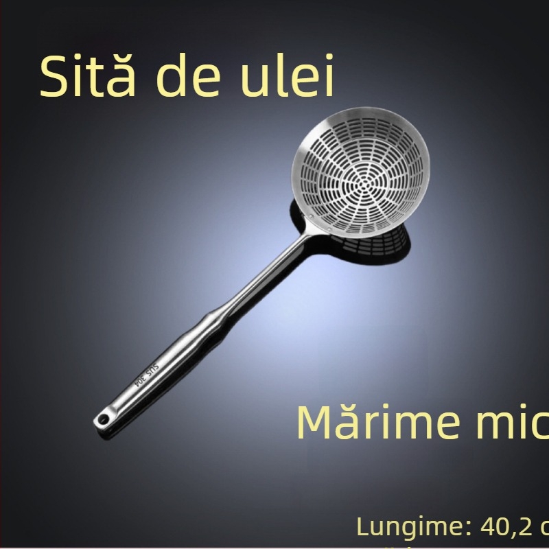 Lingură-colander din oțel inoxidabil 304, mâner îngroșat, pentru uz casnic, filtrare în oală și strecurare de tăiței