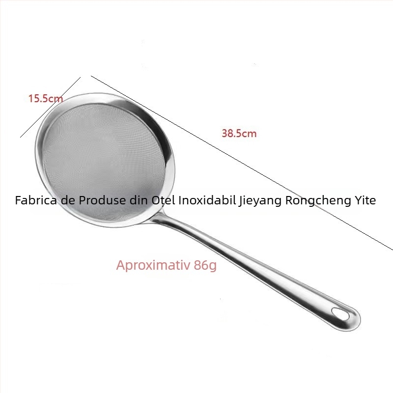 Lingură-colander din oțel inoxidabil 304, mâner îngroșat, pentru uz casnic, filtrare în oală și strecurare de tăiței