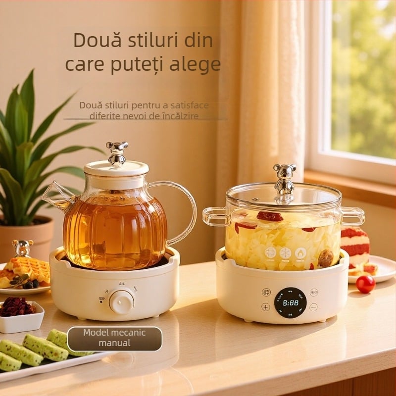 Ceainic din sticlă pentru ceaiuri sănătoase, cu funcție de rezervare, capacitate 1,2–1,5 L, control prin microcomputer, 700 W, 220 V