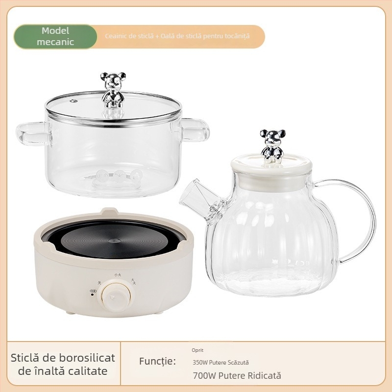 Ceainic din sticlă pentru ceaiuri sănătoase, cu funcție de rezervare, capacitate 1,2–1,5 L, control prin microcomputer, 700 W, 220 V
