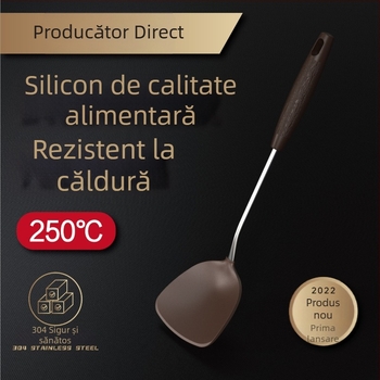 Set spatule din silicon alimentar cu spatulă din oțel inoxidabil – rezistente la temperaturi înalte pentru bucătărie