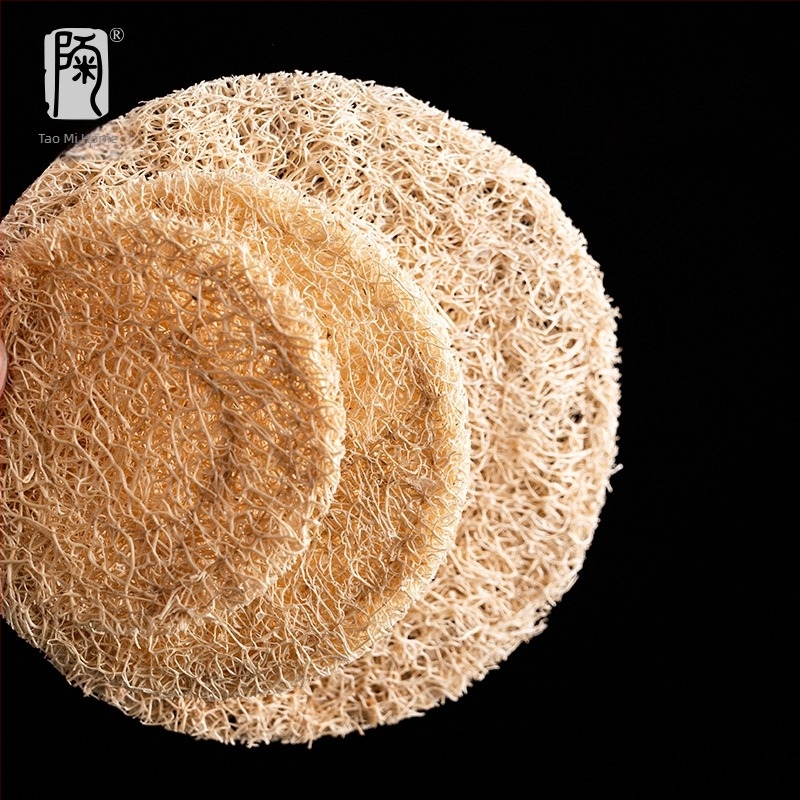 Suport ceramic pentru ceainic cu strat de loofah pentru izolare termică, tavă absorbantă pentru infuzare, accesorii pentru ceremonia ceaiului Kung Fu