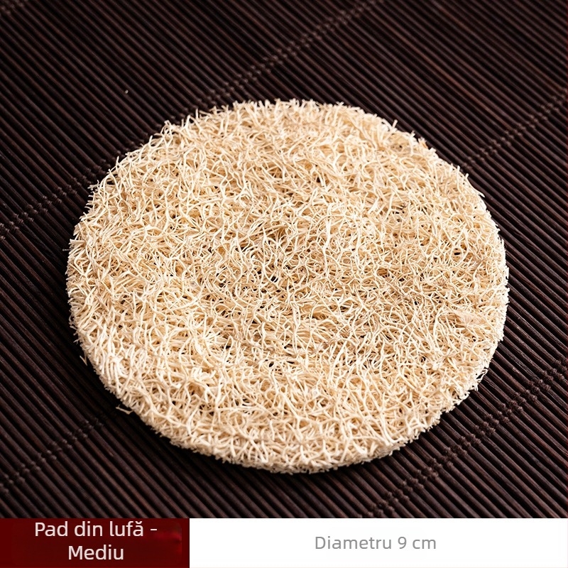Suport ceramic pentru ceainic cu strat de loofah pentru izolare termică, tavă absorbantă pentru infuzare, accesorii pentru ceremonia ceaiului Kung Fu