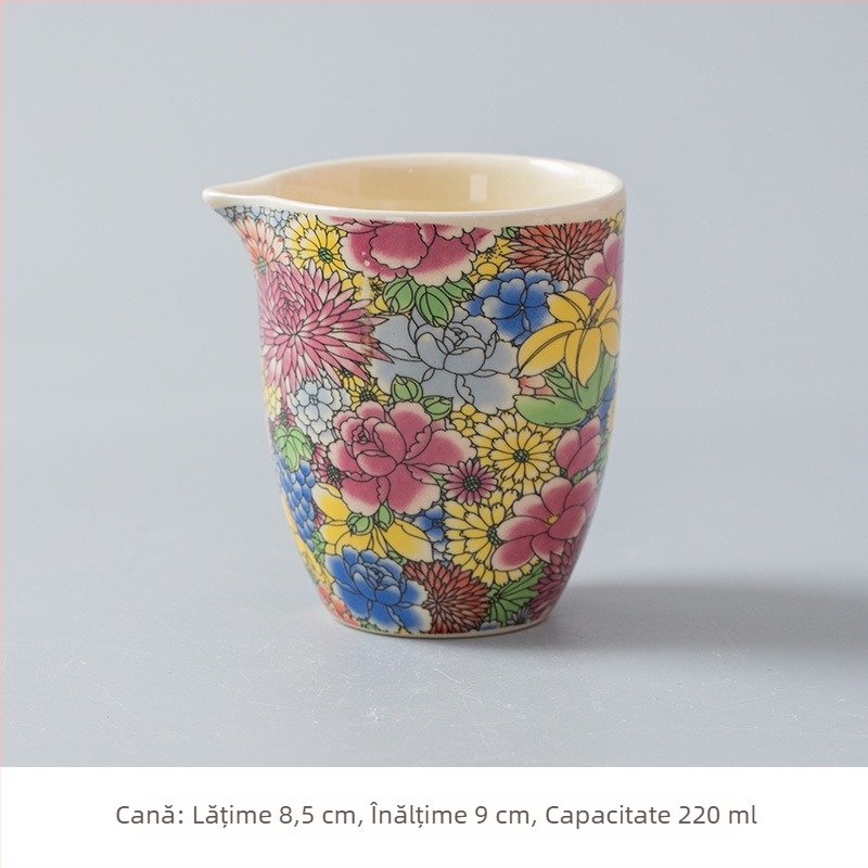 Set ceramic de ceai cu ceașcă pentru turnare uniformă, separator pentru ceai, tavă pentru ceai și strecurător – accesorii pentru ceai pentru casă, sufragerie sau birou