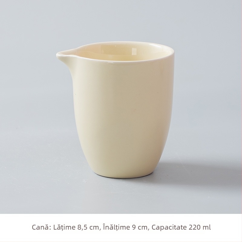 Set ceramic de ceai cu ceașcă pentru turnare uniformă, separator pentru ceai, tavă pentru ceai și strecurător – accesorii pentru ceai pentru casă, sufragerie sau birou