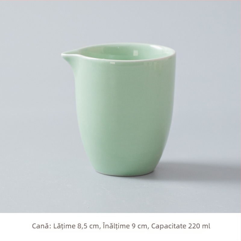 Set ceramic de ceai cu ceașcă pentru turnare uniformă, separator pentru ceai, tavă pentru ceai și strecurător – accesorii pentru ceai pentru casă, sufragerie sau birou