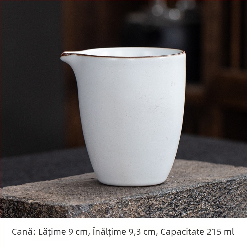 Set ceramic de ceai cu ceașcă pentru turnare uniformă, separator pentru ceai, tavă pentru ceai și strecurător – accesorii pentru ceai pentru casă, sufragerie sau birou