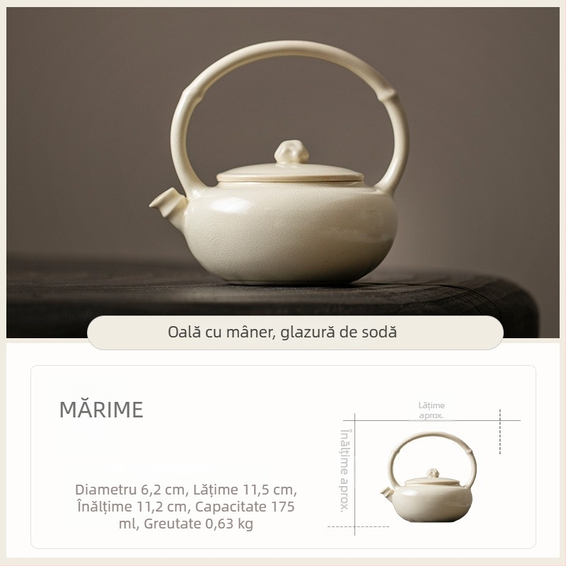 Plită ceramică pentru ceai, compactă, pentru uz casnic, cu alimentare dublă (alcool și cărbune), ceainic cu mâner