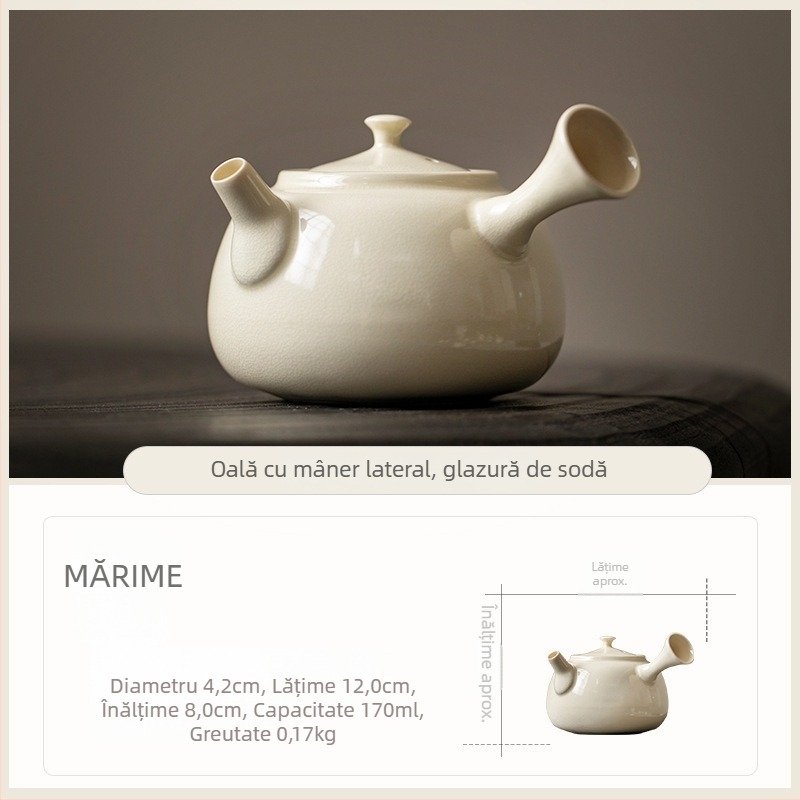 Plită ceramică pentru ceai, compactă, pentru uz casnic, cu alimentare dublă (alcool și cărbune), ceainic cu mâner