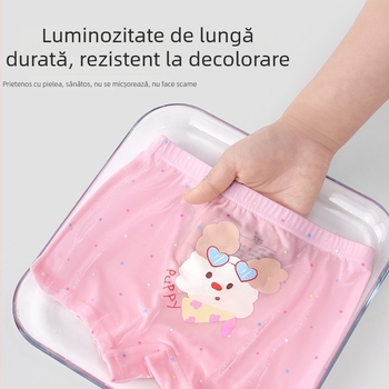 N203 Boxeri pentru copii din bumbac 100%, respirabili, primăvară-vară 2026, imprimeu iepuraș