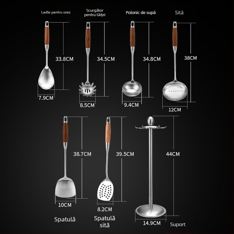 Set de 7 piese din oțel inoxidabil 304 pentru bucătărie