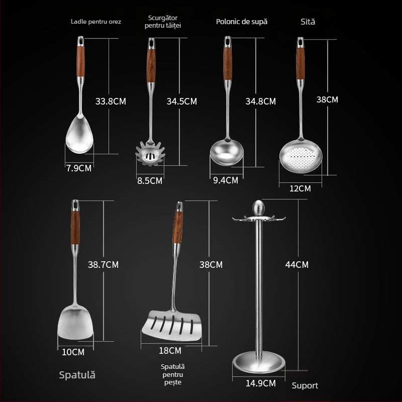 Set de 7 piese din oțel inoxidabil 304 pentru bucătărie