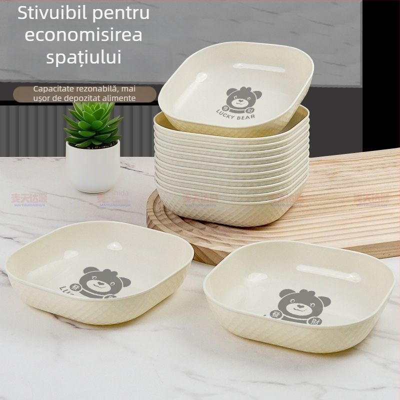 Farfurie de gustare din plastic de înaltă calitate pentru uz casnic; platou creativ pentru fructe și legume; farfurie de masă cu bază pentru eliminarea oaselor
