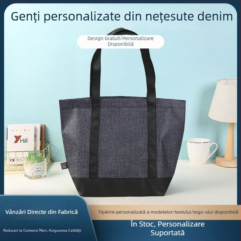 Geantă de umăr din material nețesut Ruitian, cu logo personalizat imprimat, culoare solidă, dimensiuni variate, geantă promoțională