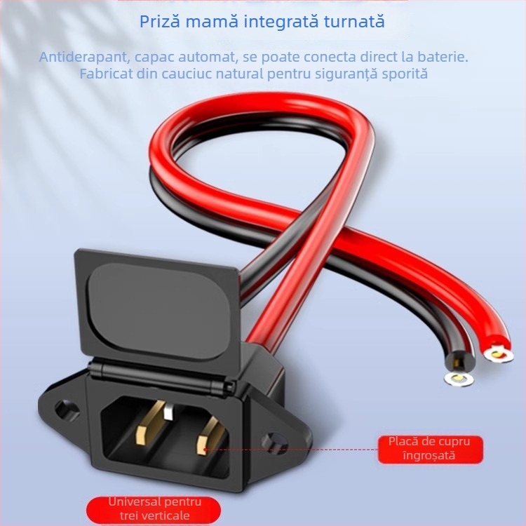 Port de încărcare pentru vehicul electric, interfață baterie litiu, cablu de alimentare, conectori masculin și feminin, adaptor de încărcare baterie