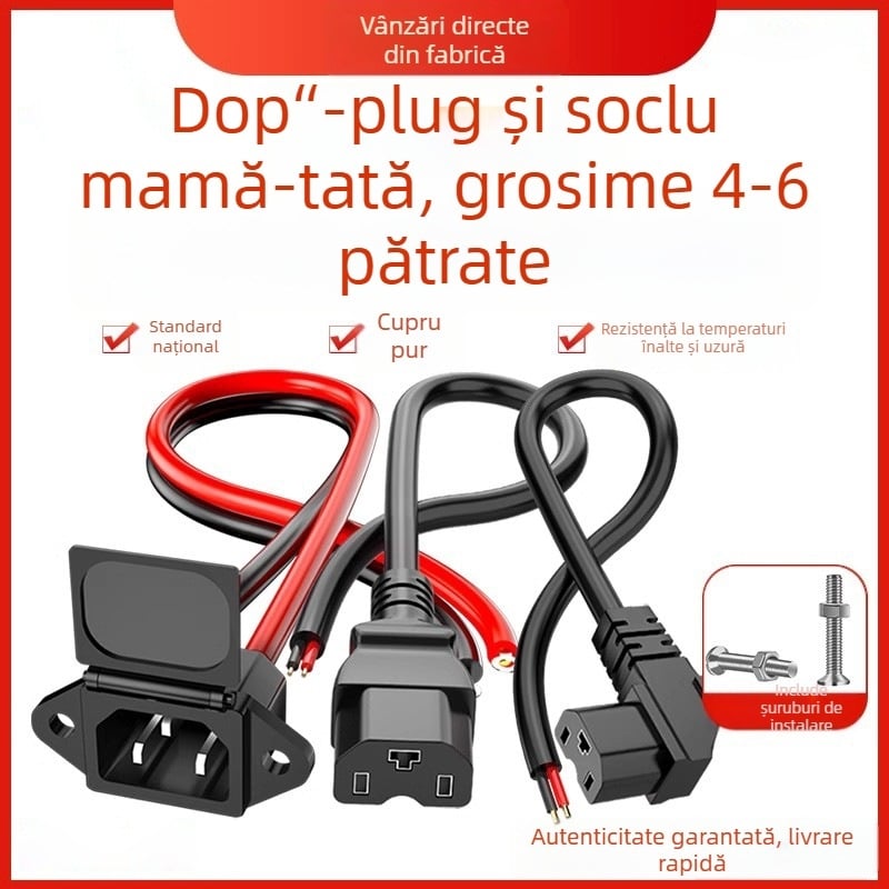 Port de încărcare pentru vehicul electric, interfață baterie litiu, cablu de alimentare, conectori masculin și feminin, adaptor de încărcare baterie
