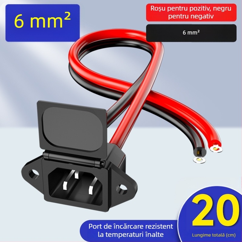 Port de încărcare pentru vehicul electric, interfață baterie litiu, cablu de alimentare, conectori masculin și feminin, adaptor de încărcare baterie