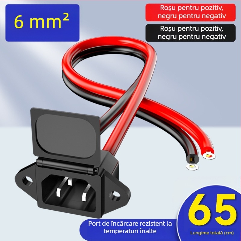 Port de încărcare pentru vehicul electric, interfață baterie litiu, cablu de alimentare, conectori masculin și feminin, adaptor de încărcare baterie