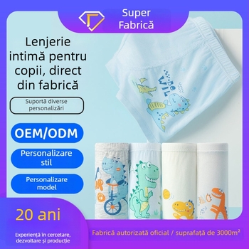 Chiloți pentru copii antibacterieni, material Modal (90–95%), Clasa A, boxeri uni pentru băieți, 3–8 ani
