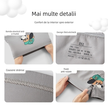 ZYZ Boxeri din bumbac pentru copii, pentru băieți, cu buline și dungi, imprimeu cu litere de desene animate