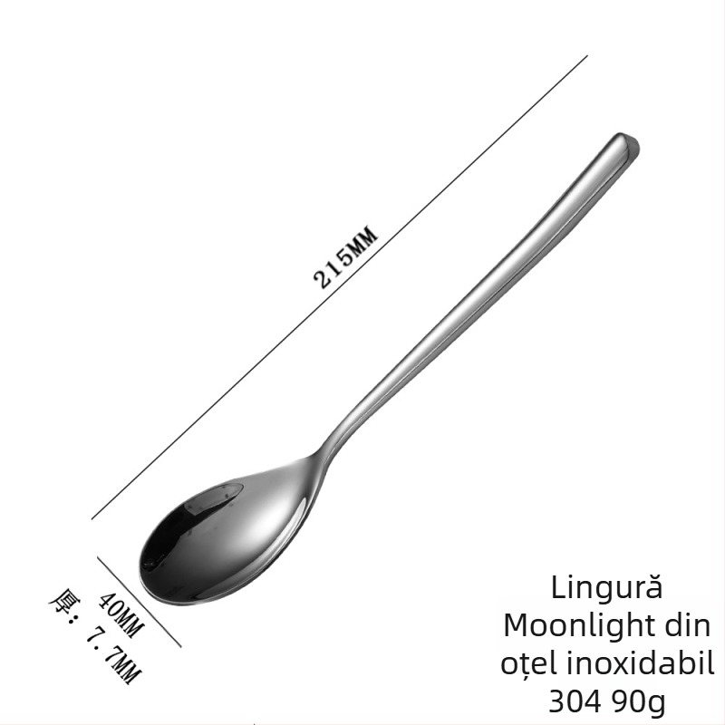 Moonlight din oțel inoxidabil 304 – set tacâmuri: cuțit, furculiță, lingură și linguriță, vesela occidentală, set de patru piese