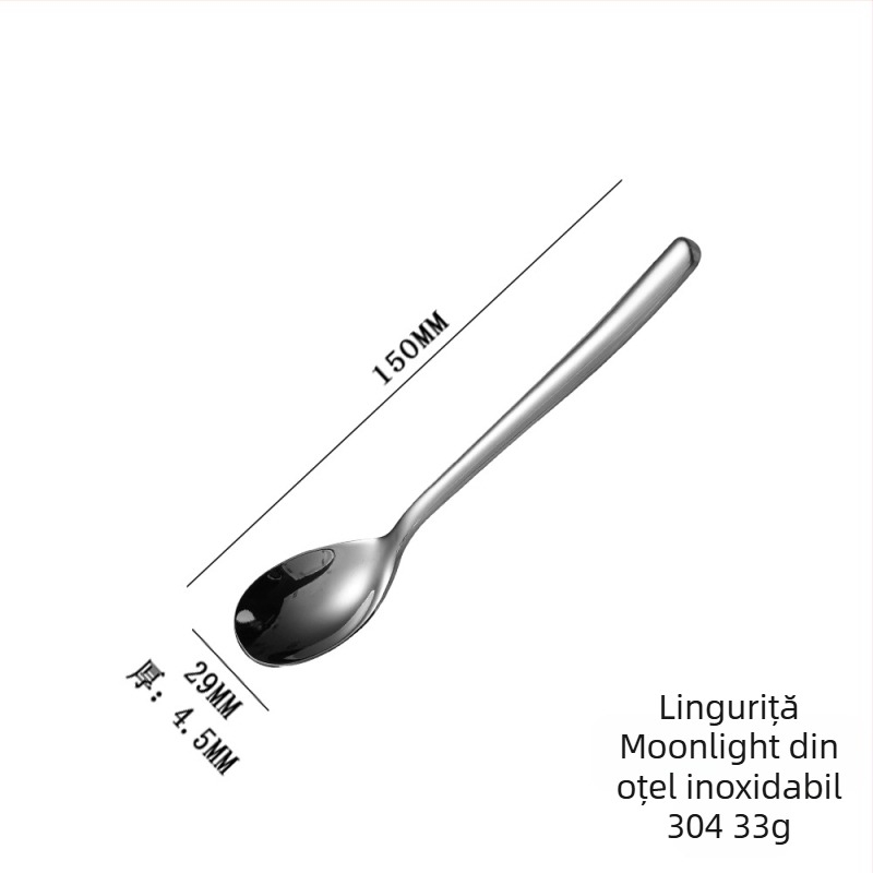 Moonlight din oțel inoxidabil 304 – set tacâmuri: cuțit, furculiță, lingură și linguriță, vesela occidentală, set de patru piese