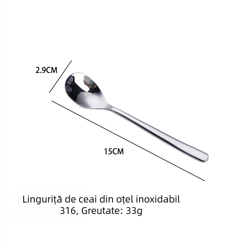 Moonlight din oțel inoxidabil 304 – set tacâmuri: cuțit, furculiță, lingură și linguriță, vesela occidentală, set de patru piese