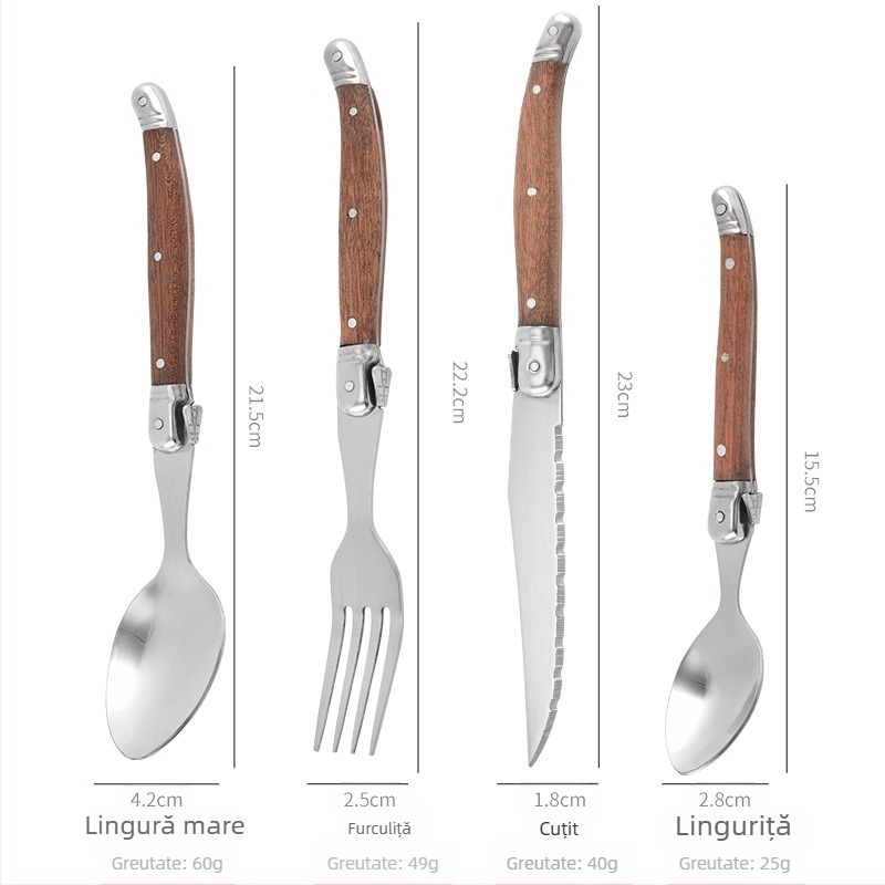 Set cuțite și furculițe pentru steak, stil franțuzesc, tacâmuri occidentale elegante pentru hoteluri