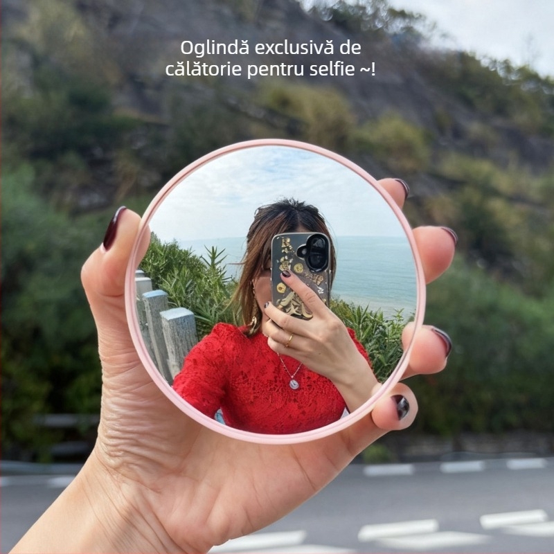 Oglindă convexă rotundă, portabilă, pentru călătorii și fotografii
