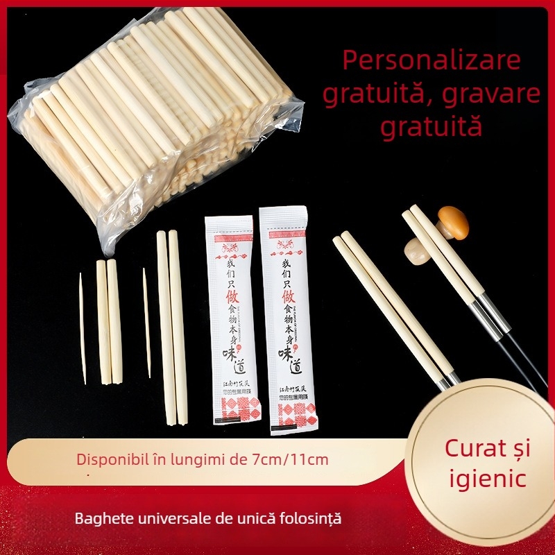 Bețișoare de unică folosință pentru copii, capete detașabile, bețișoare din lemn în stil chinezesc pentru restaurante hot pot