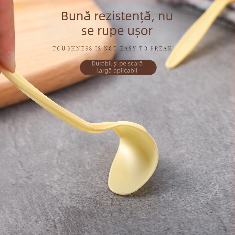 Lingurițe din plastic, de unică folosință, cu grosime: lingură de desert, lingură de supă, lingură pentru terci îngroșat, lingură pentru mâncare la pachet, lingură pentru fructe