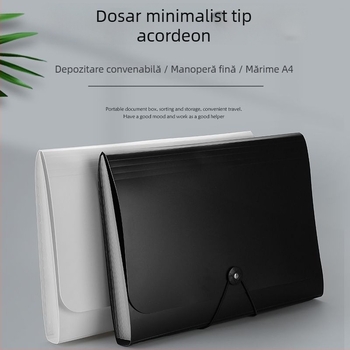 Mapă acordeon A4 cu 13 compartimente, pentru documente, organizator pentru lucrări și chitanțe